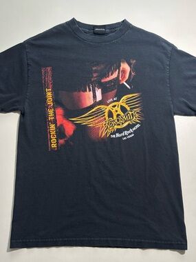 Vintage 2005 Y2K Aerosmith band shirt women stripper smoking hard rock hotel